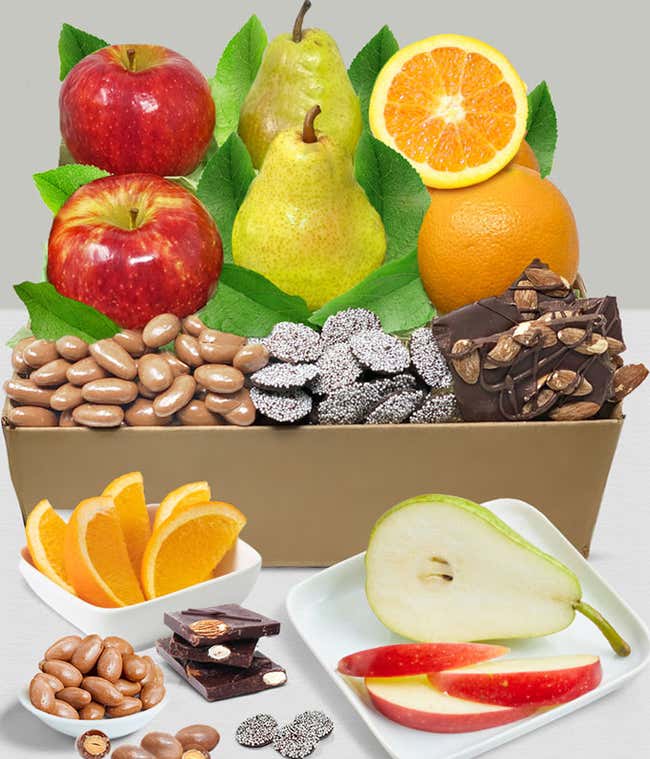 Classic Fruit &amp; Belgian Chocolate Treats Gift 