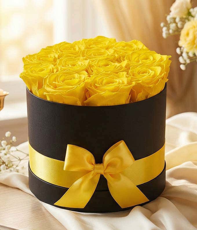 Luxury Yellow Forever Roses