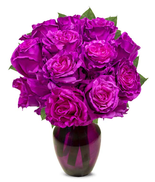 One Dozen Magenta Roses