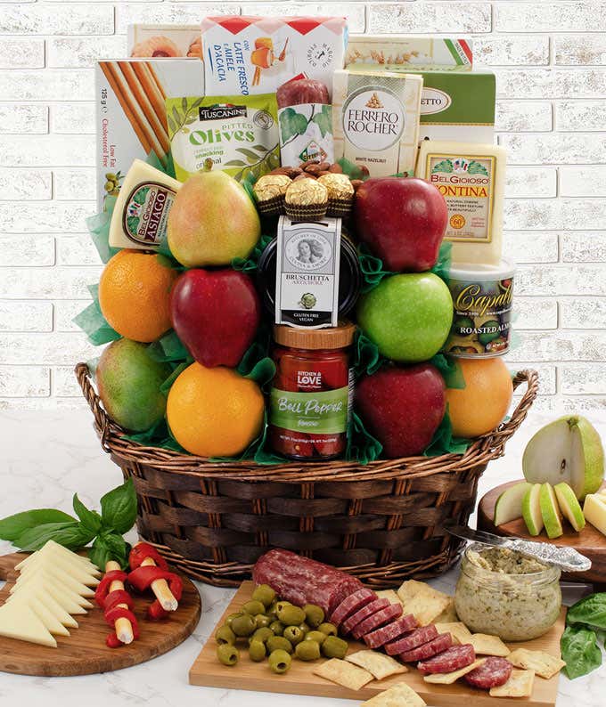 Italian Delicacies Fruit & Gourmet Gift Basket