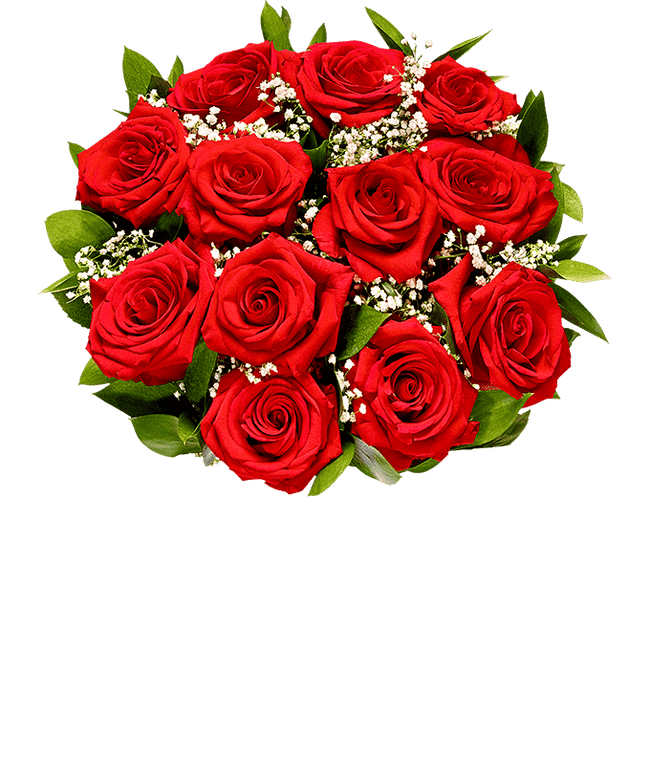 Partial image of Love Emoji Red Rose Bouquet without vase.